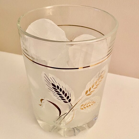 MCM Gold Wheat Frosted Glass Ice Bucket - Picture 3 of 10